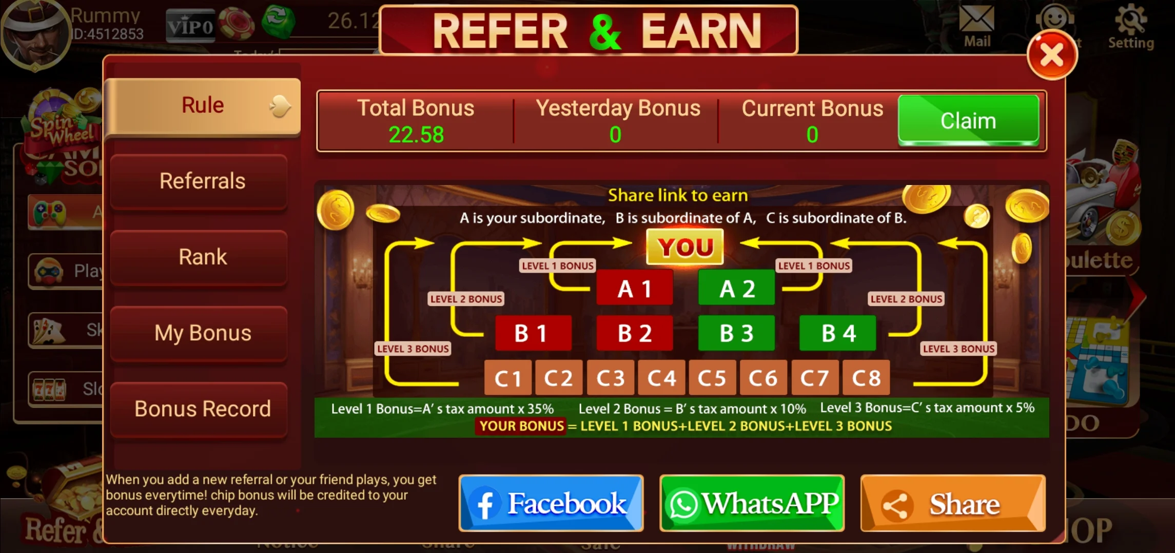 Rummy Google Refer Earn