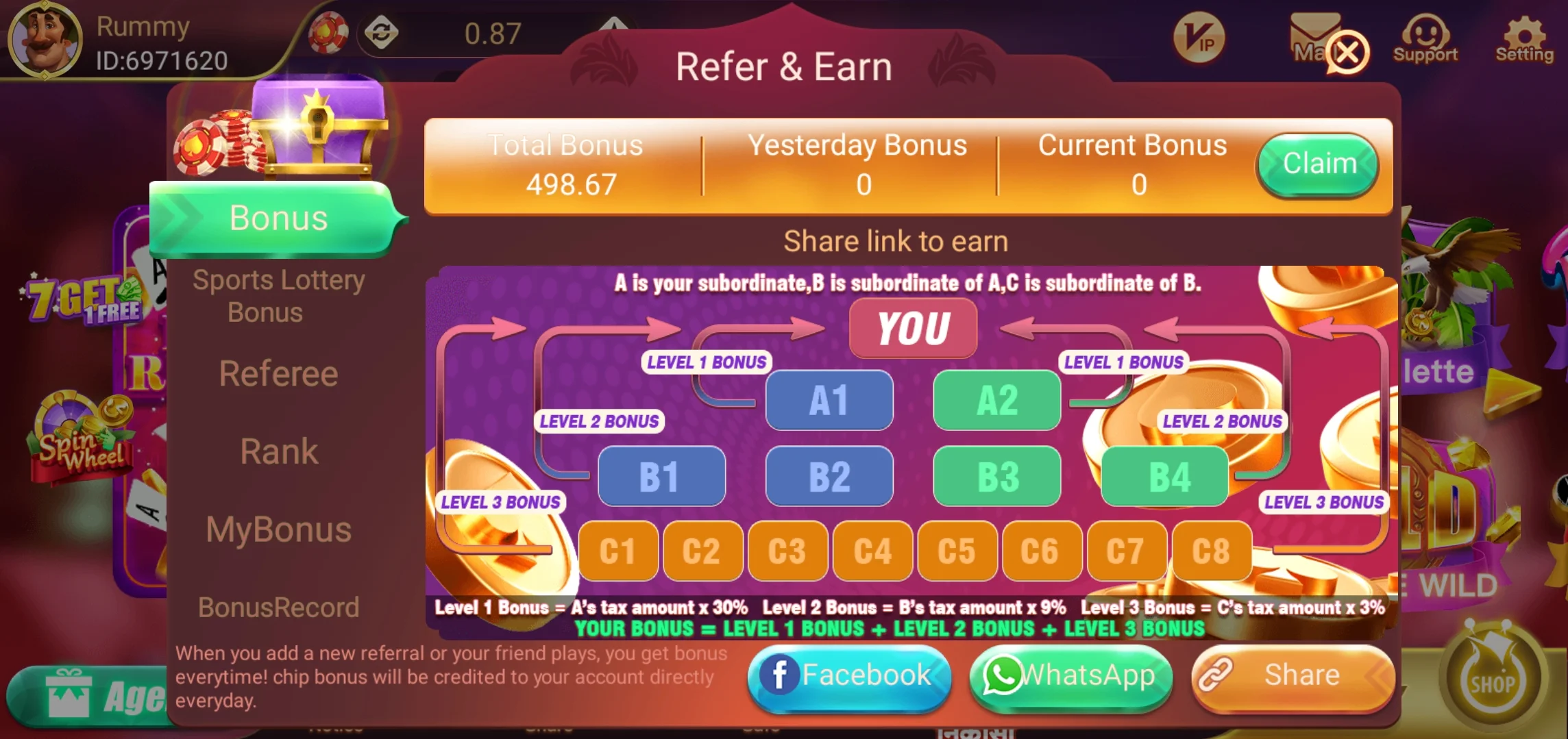 Teen Patti Blue Refer Earn