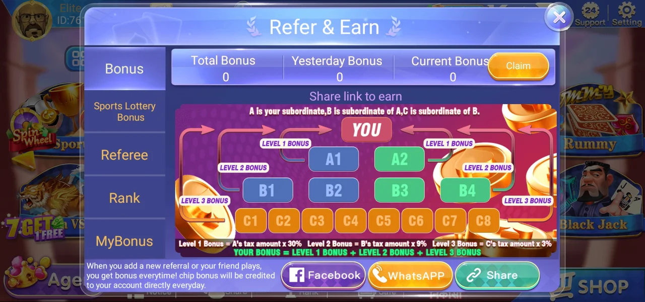 Teen Patti Elite Refer Earn