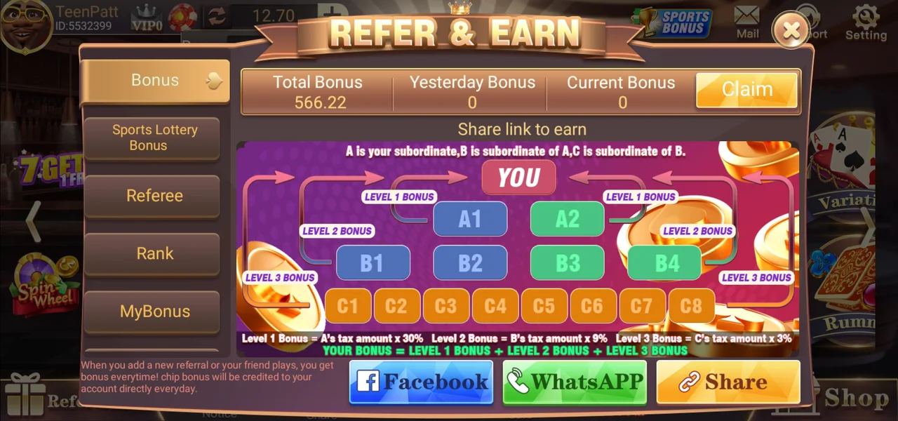 Teen Patti Fun Refer Earn