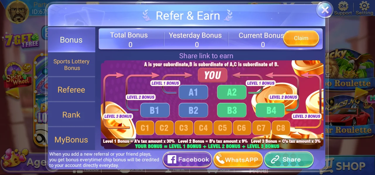 Teen Patti Party Refer Earn