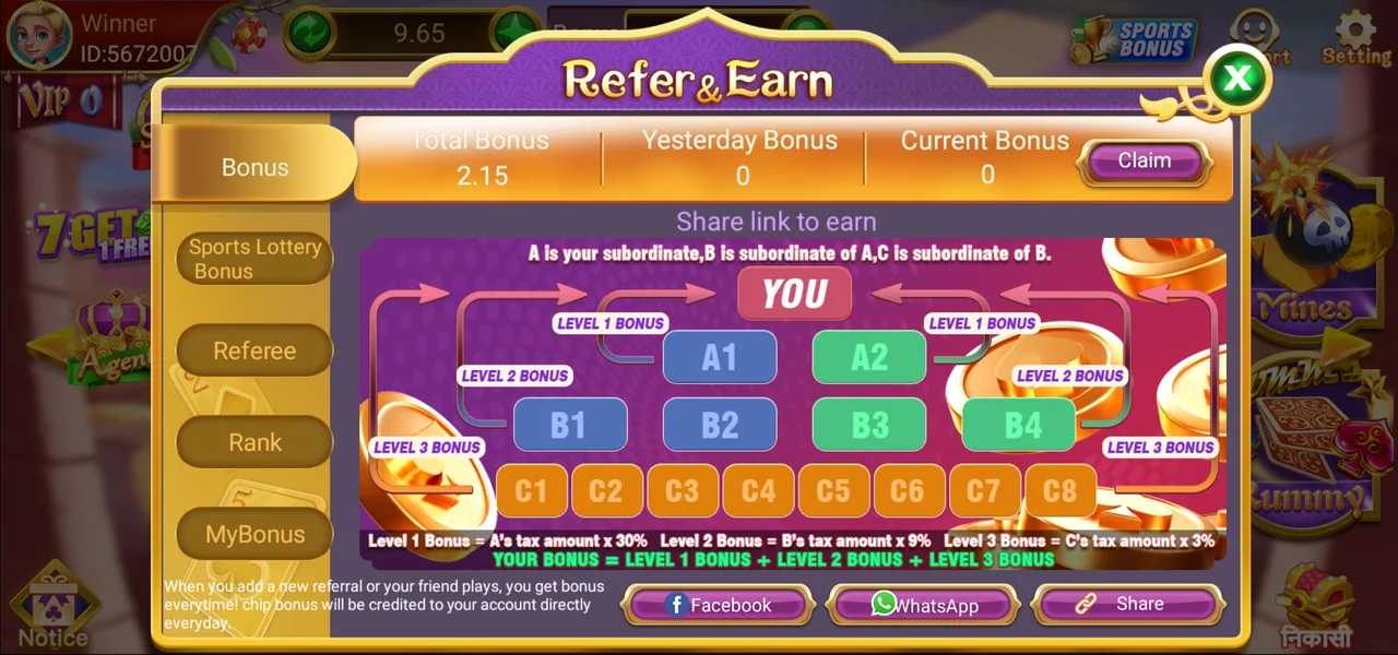 Teen Patti Winner Refer Earn